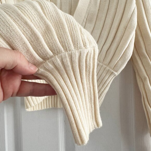 Wilfred Ribbed Crop Cardigan in Ivory, size XXS - Picture 6 of 8